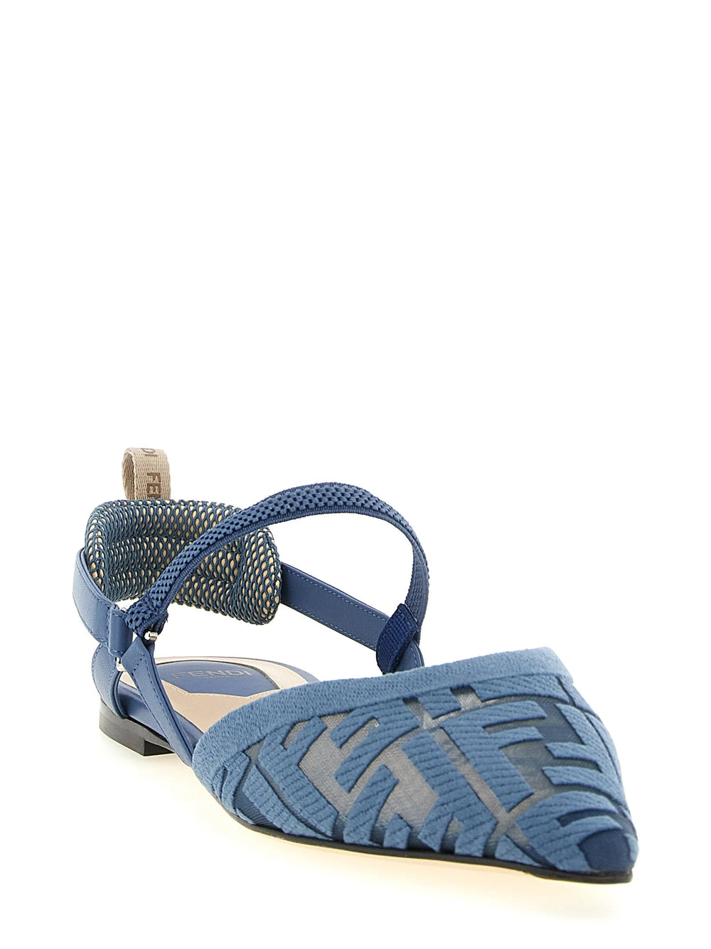 Fendi Blue Polyamide Flat Sandals