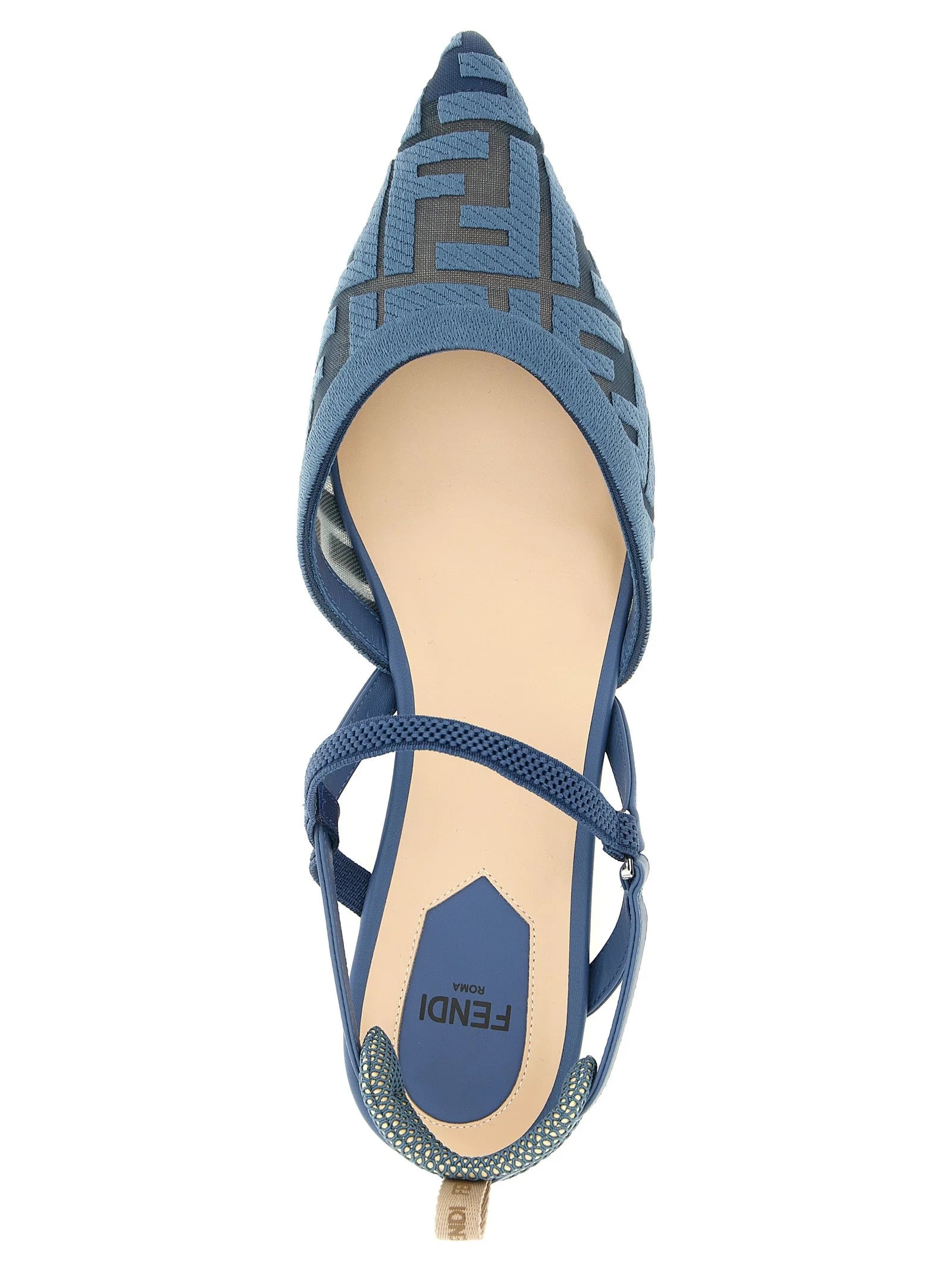 Fendi Blue Polyamide Flat Sandals