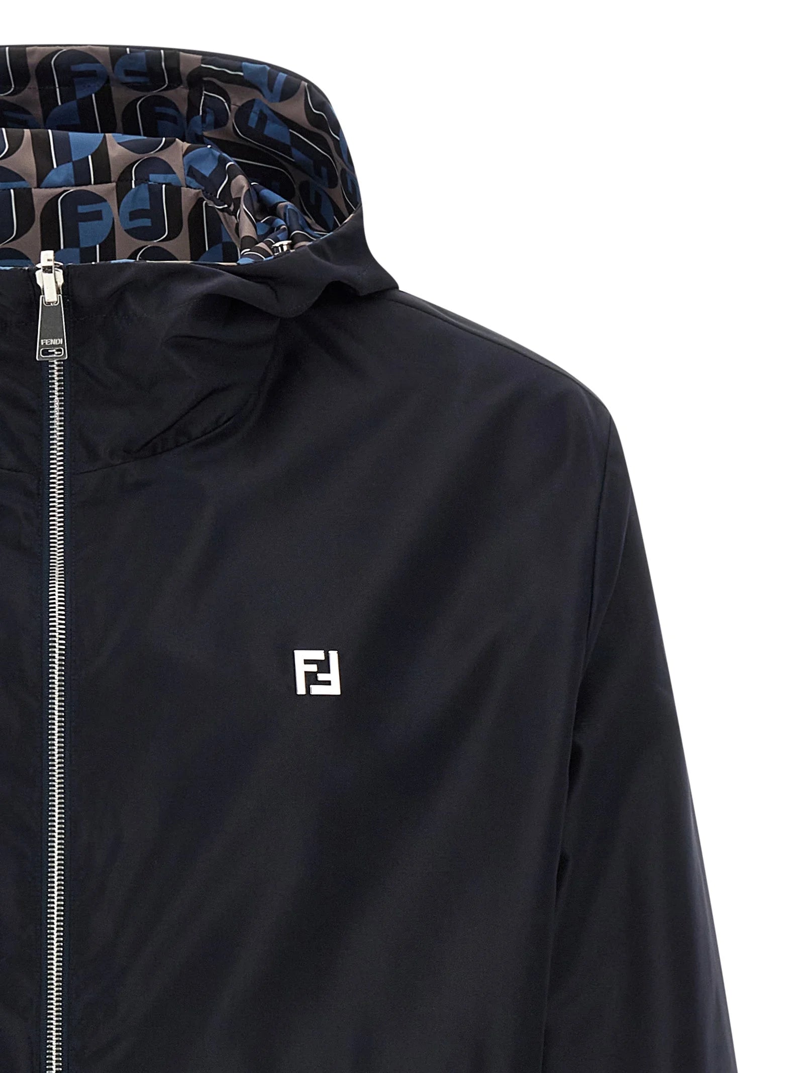 Fendi Blue Polyester Shell Jacket - IT52 | XL