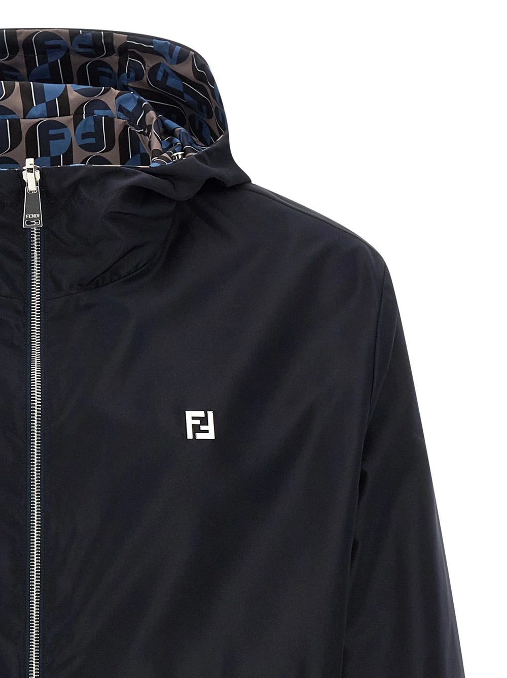 Fendi Blue Polyester Shell Jacket - IT52 | XL