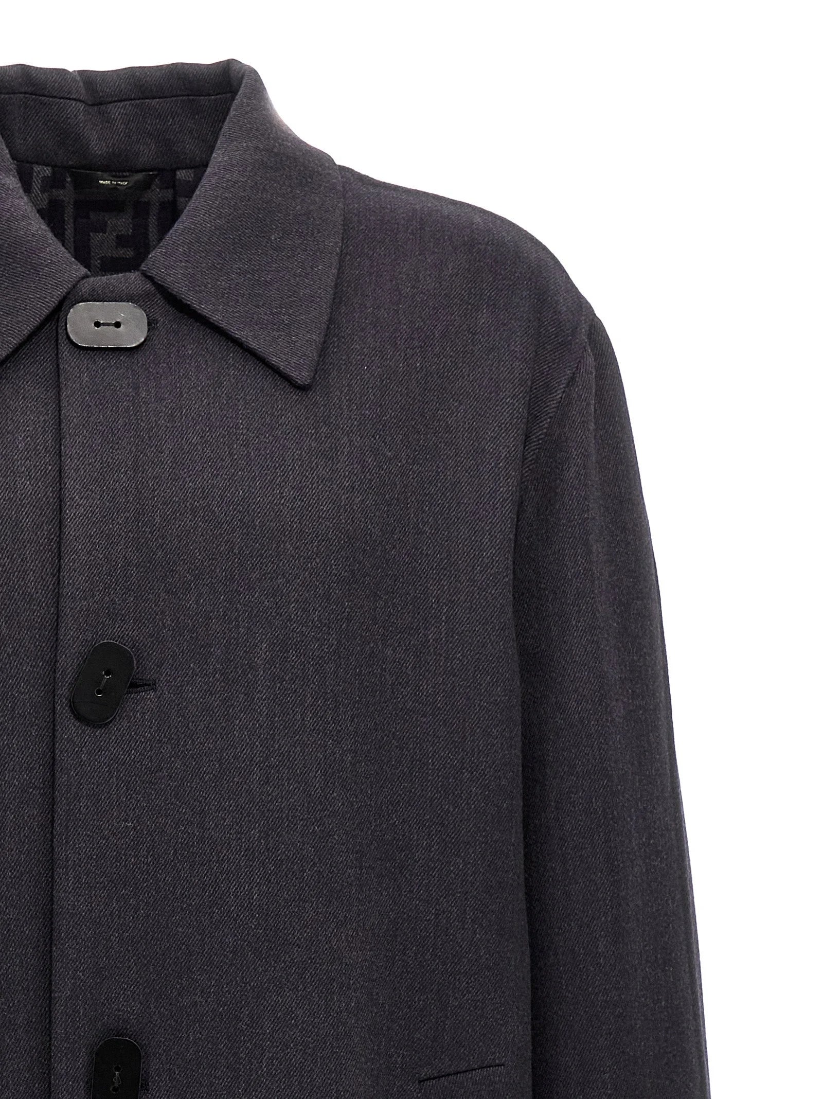 Fendi Blue Virgin Wool Coat