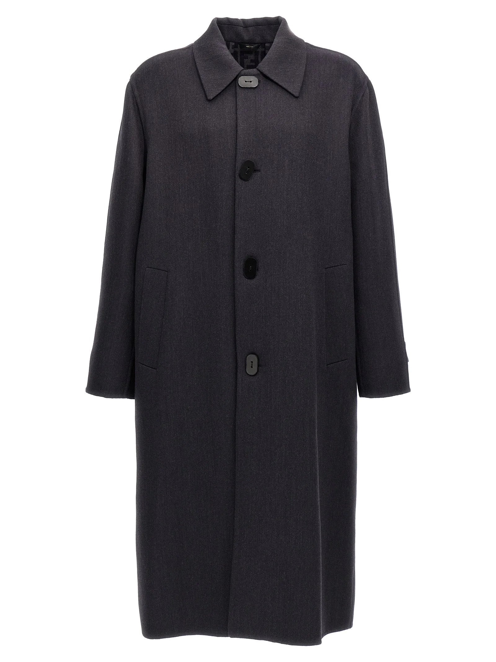 Fendi Blue Virgin Wool Coat