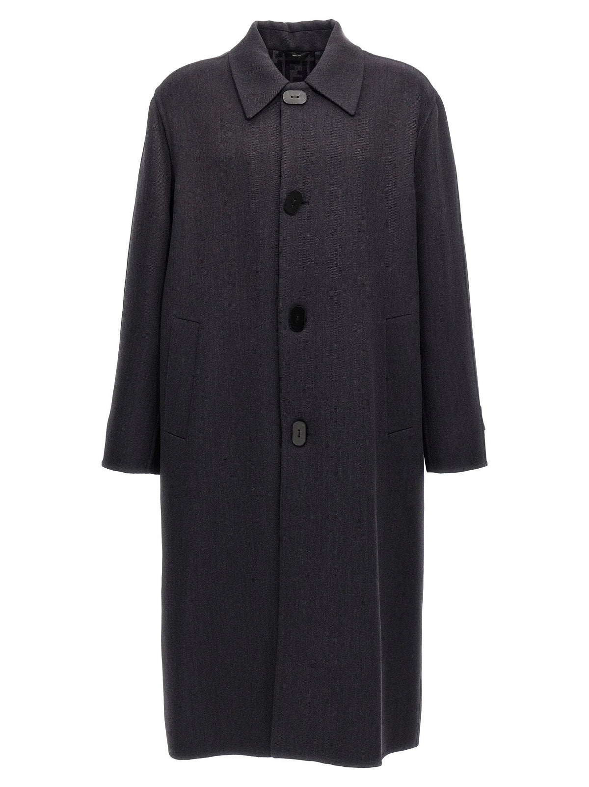 Fendi Blue Virgin Wool Coat