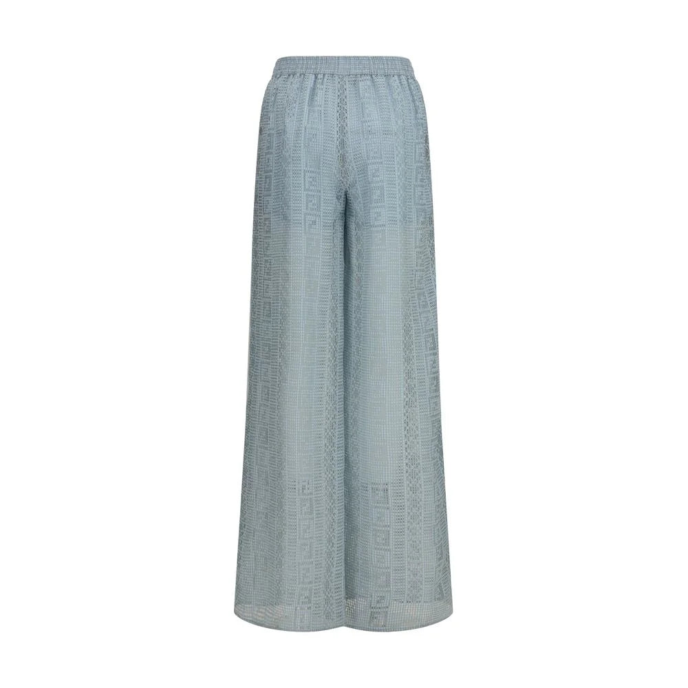 Fendi Blue Viscose Casual Pants - IT38 | S