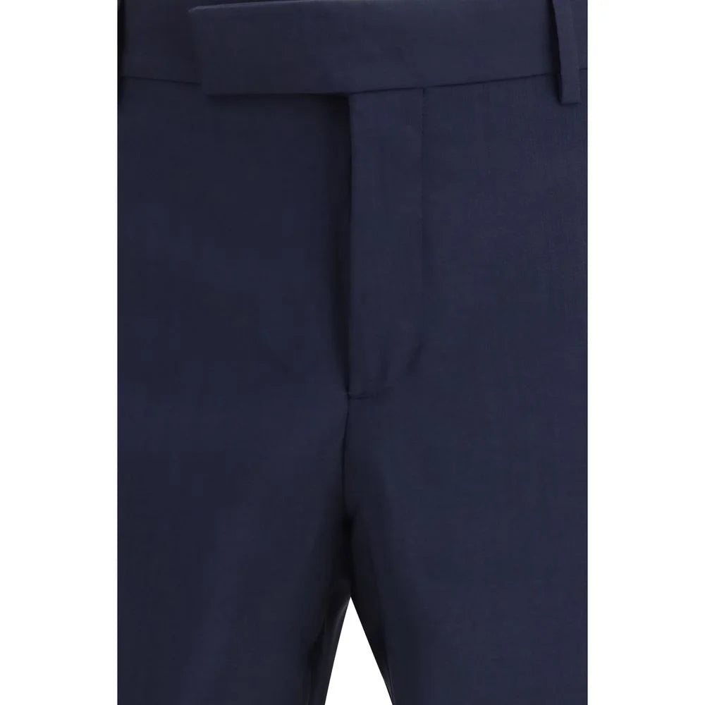 Fendi Blue Wool Oves Aries Dress Pants