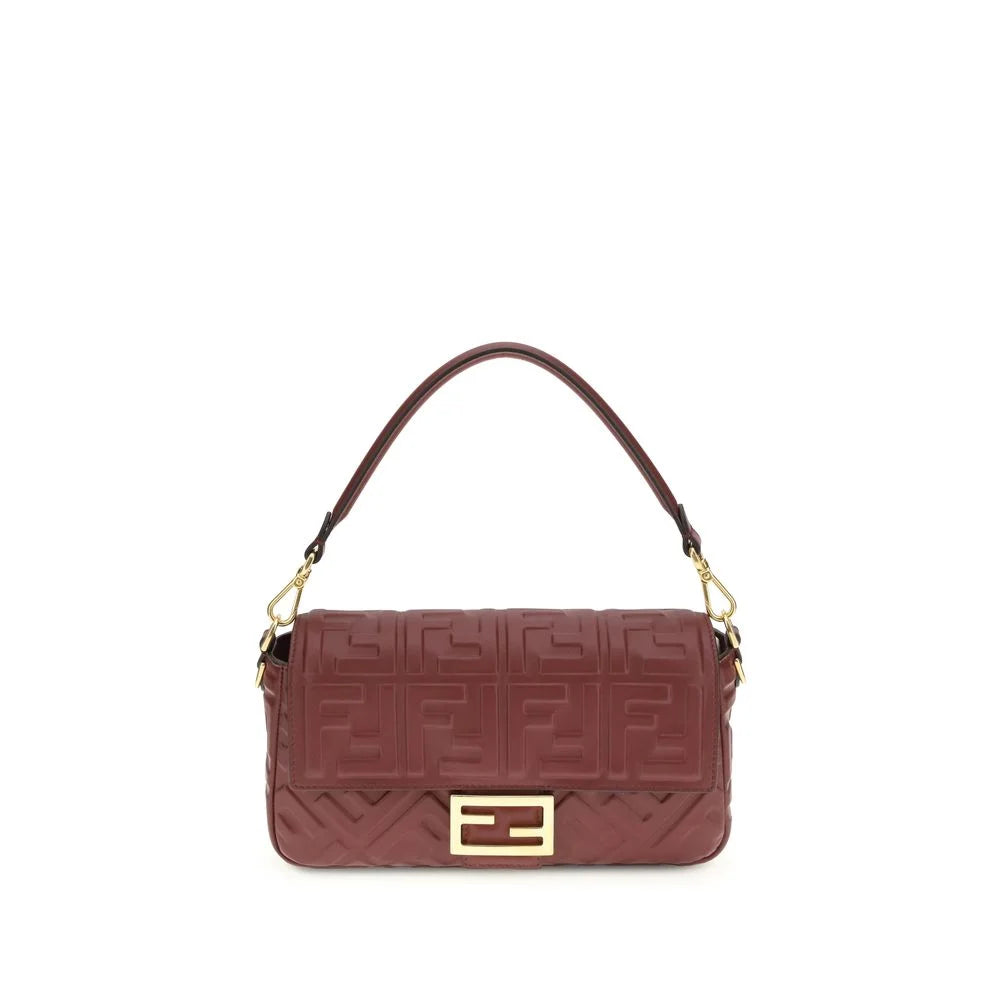Fendi Bordeaux Calf Leather Bos Taurus Shoulder Bag