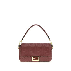Fendi Bordeaux Calf Leather Bos Taurus Shoulder Bag