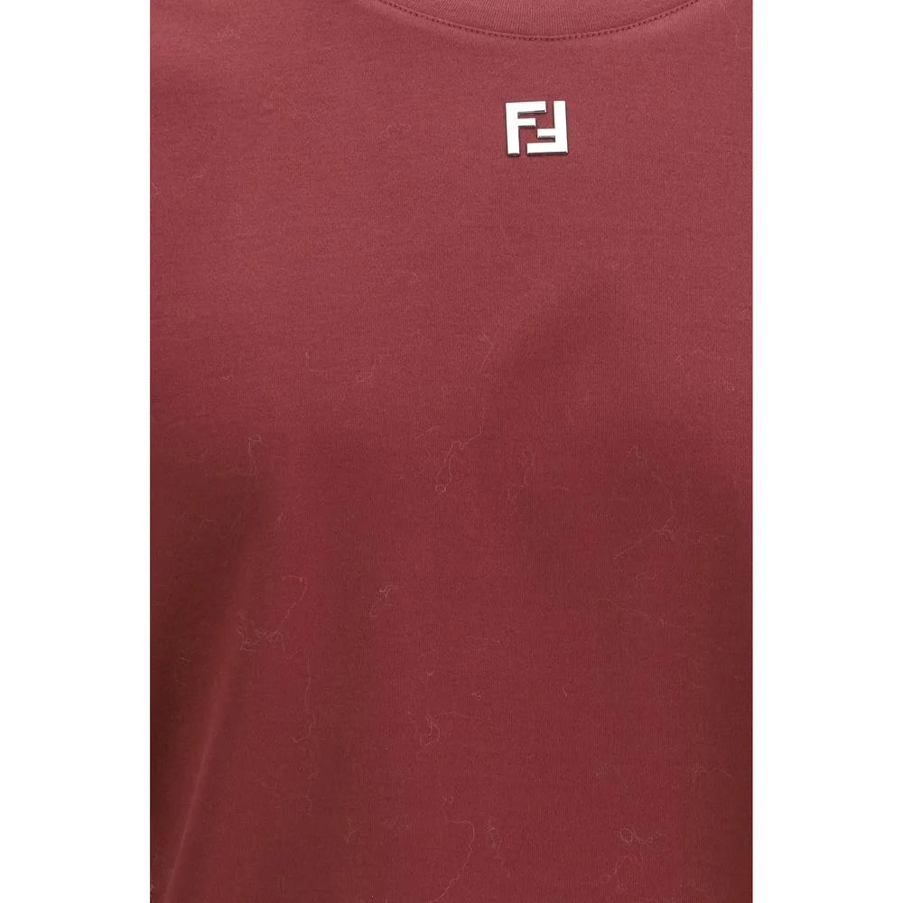 Fendi Bordeaux Cotton T-Shirt