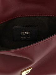 Fendi Bordeaux Lamb Leather Clutch Bag