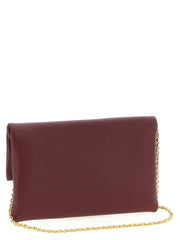Fendi Bordeaux Lamb Leather Clutch Bag