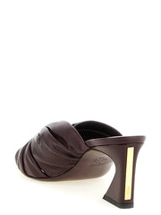 Fendi Bordeaux Lamb Leather Platform Sandals - EU37/US7