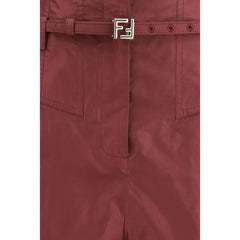 Fendi Bordeaux Silk Dress Pants
