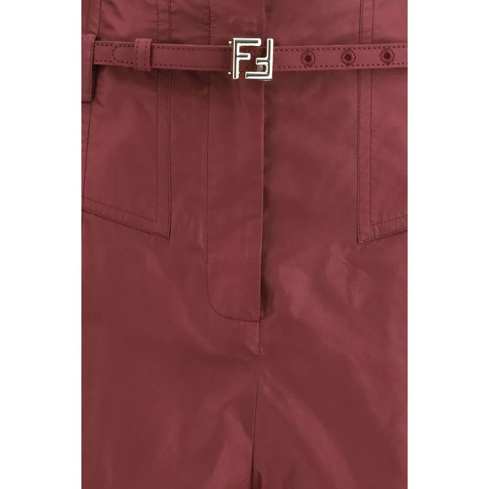Fendi Bordeaux Silk Dress Pants - IT40 | M