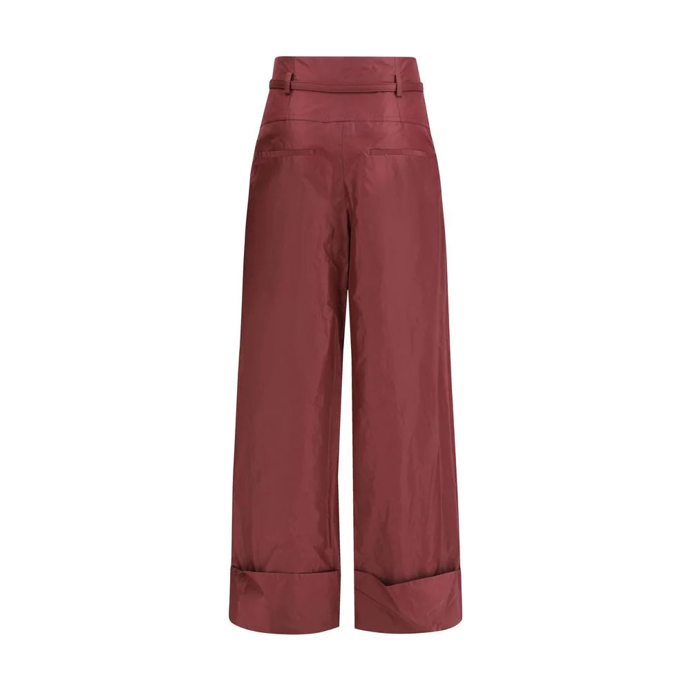 Fendi Bordeaux Silk Dress Pants - IT40 | M