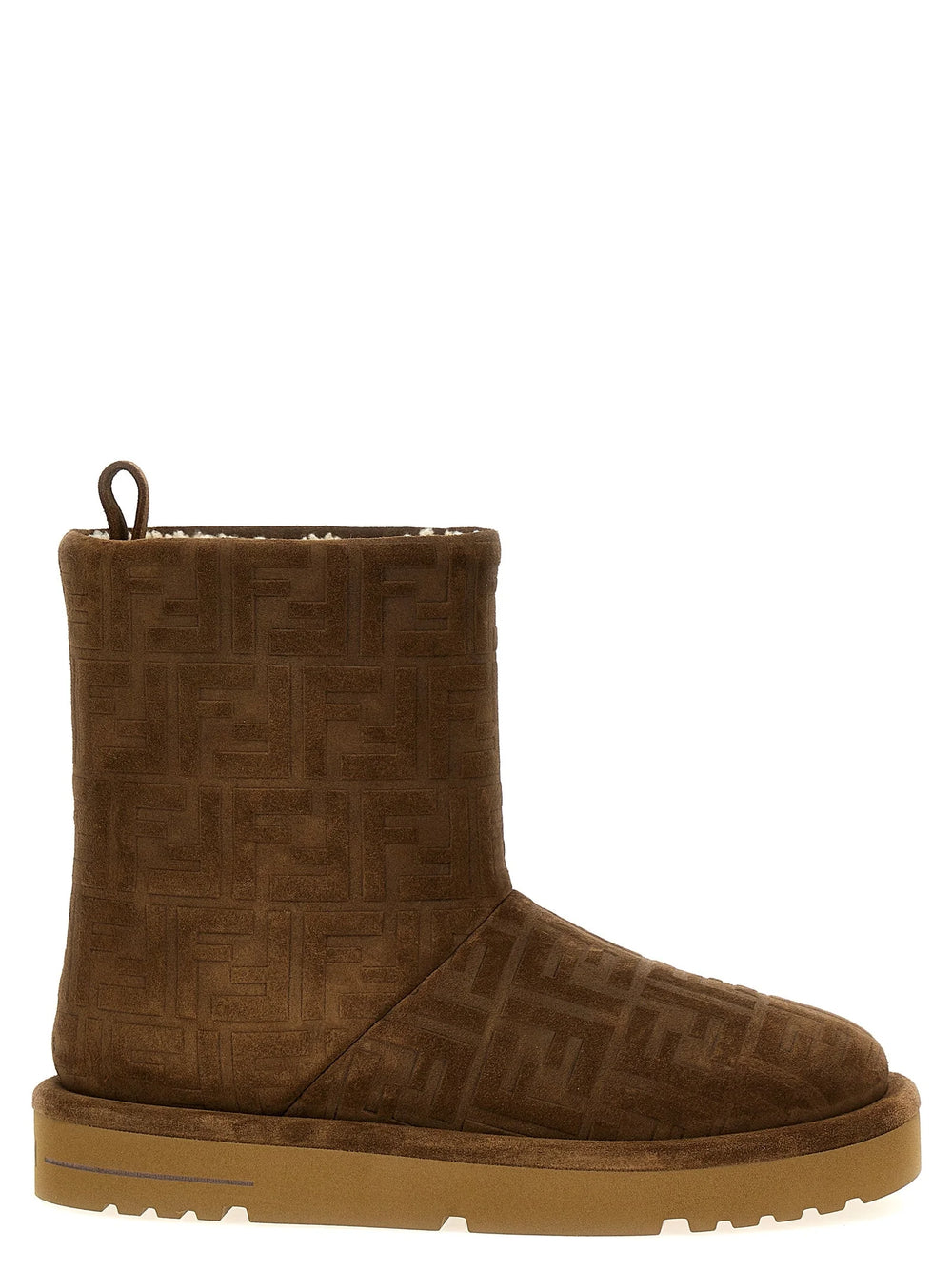 Fendi Brown Calf Leather Bos Taurus Ankle Boots - EU37/US7