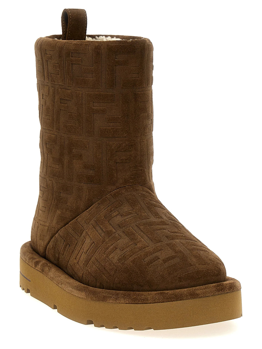 Fendi Brown Calf Leather Bos Taurus Ankle Boots - EU37/US7