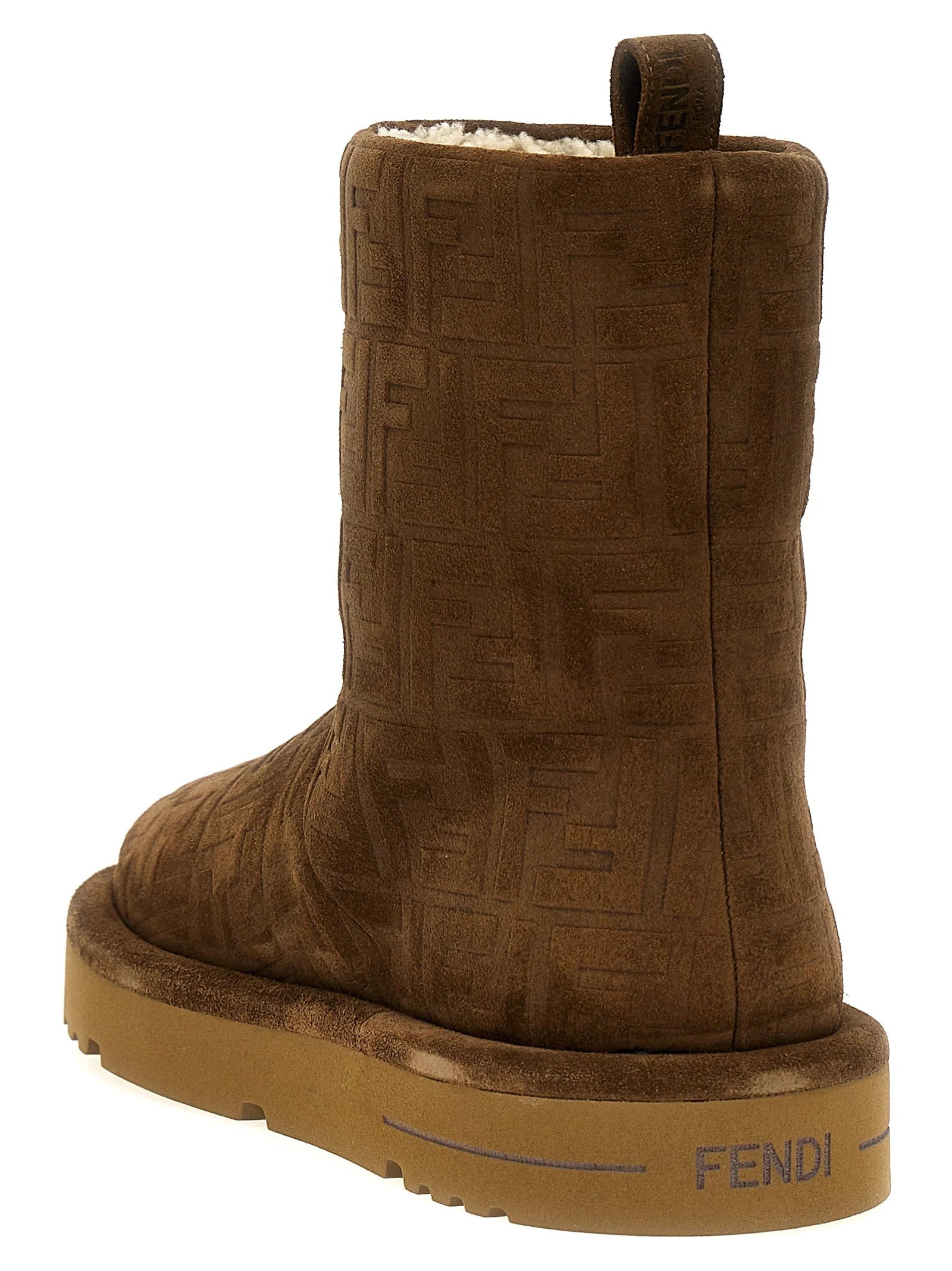 Fendi Brown Calf Leather Bos Taurus Ankle Boots - EU37/US7