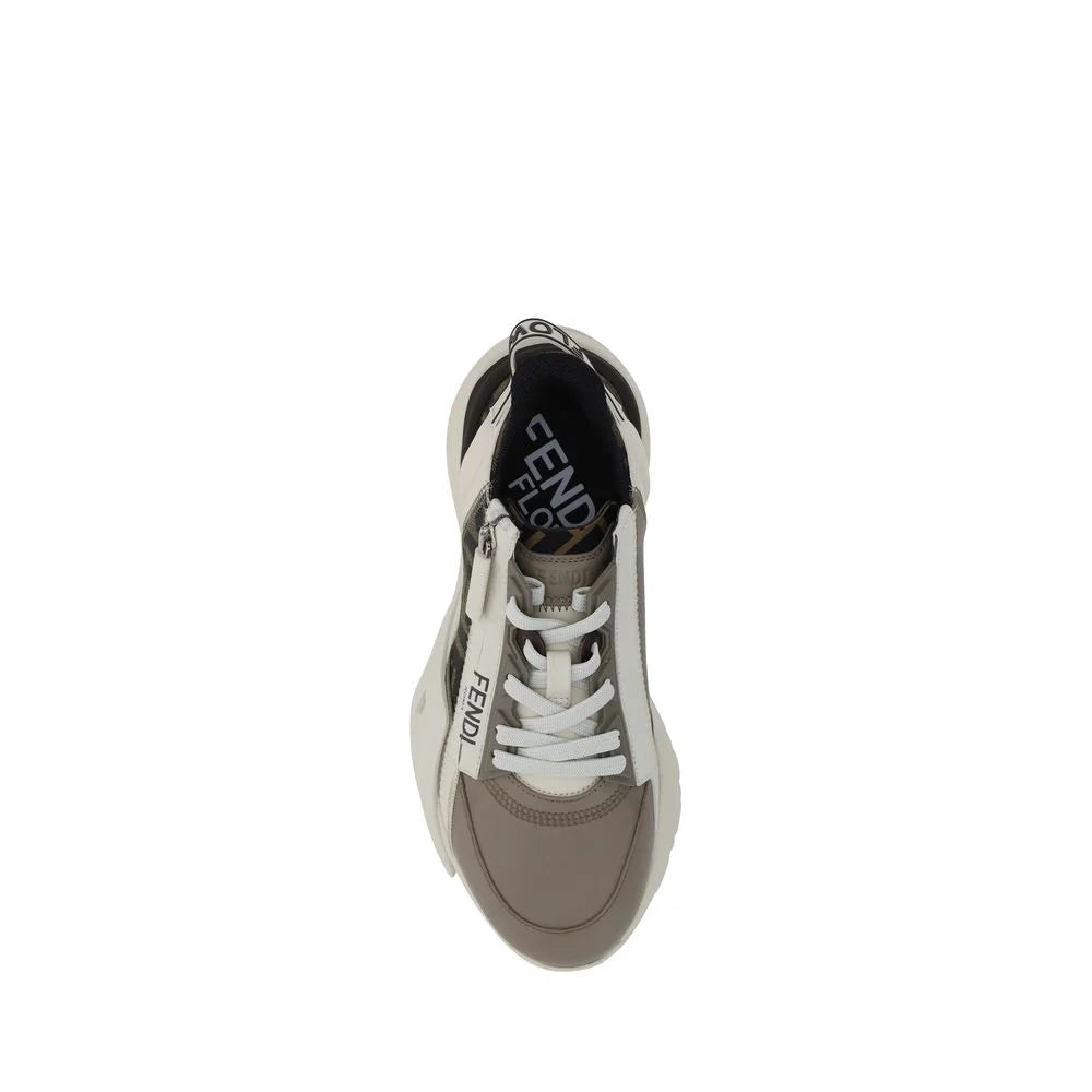 Fendi Brown Calf Leather Bos Taurus Athletic Sneakers - EU36.5/US6.5