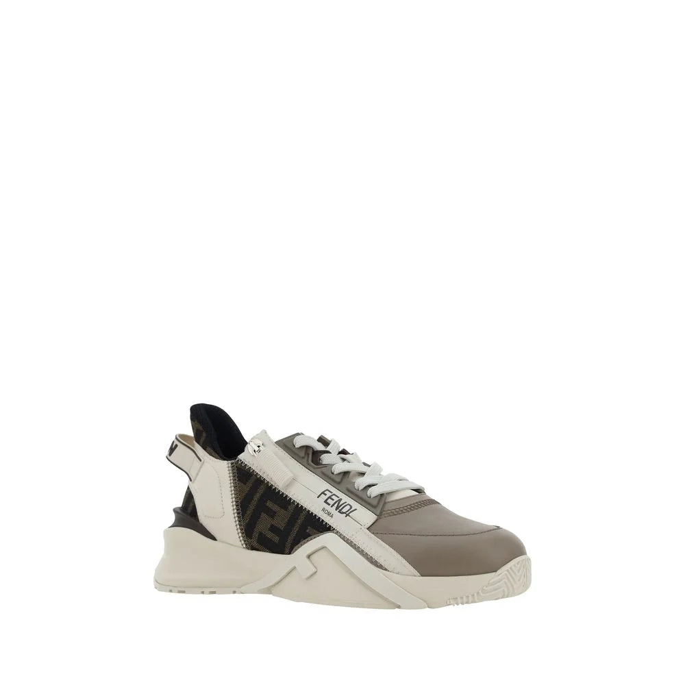 Fendi Brown Calf Leather Bos Taurus Athletic Sneakers - EU36.5/US6.5