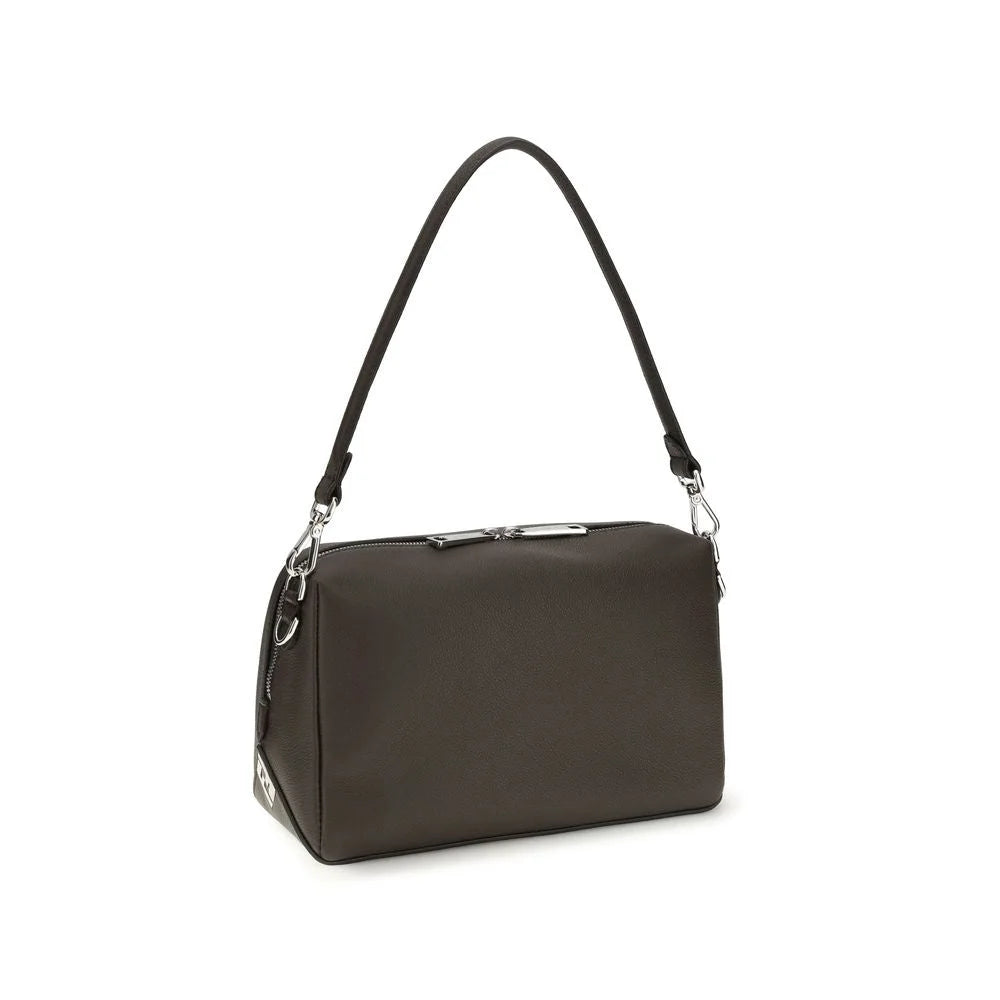 Fendi Braune Schultertasche aus Kalbsleder Bos Taurus