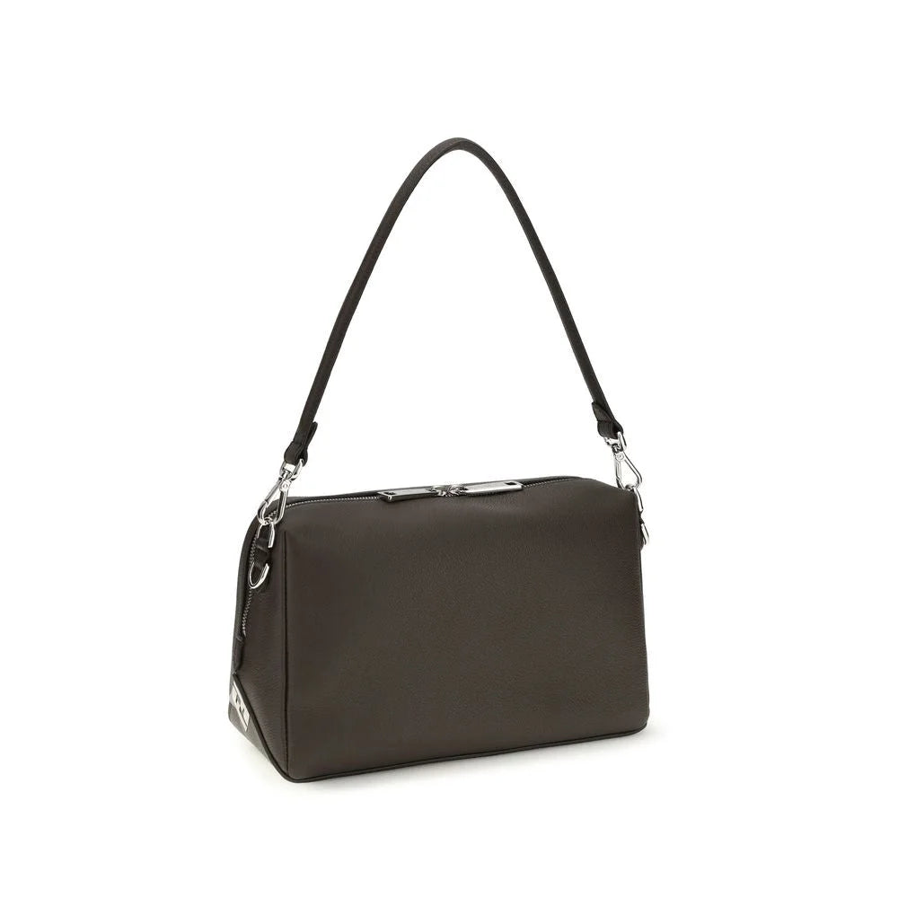 Fendi Brown Calf Leather Bos Taurus Shoulder Bag