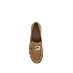 Fendi Brown Calf Leather Bos Taurus Slip-On Loafers