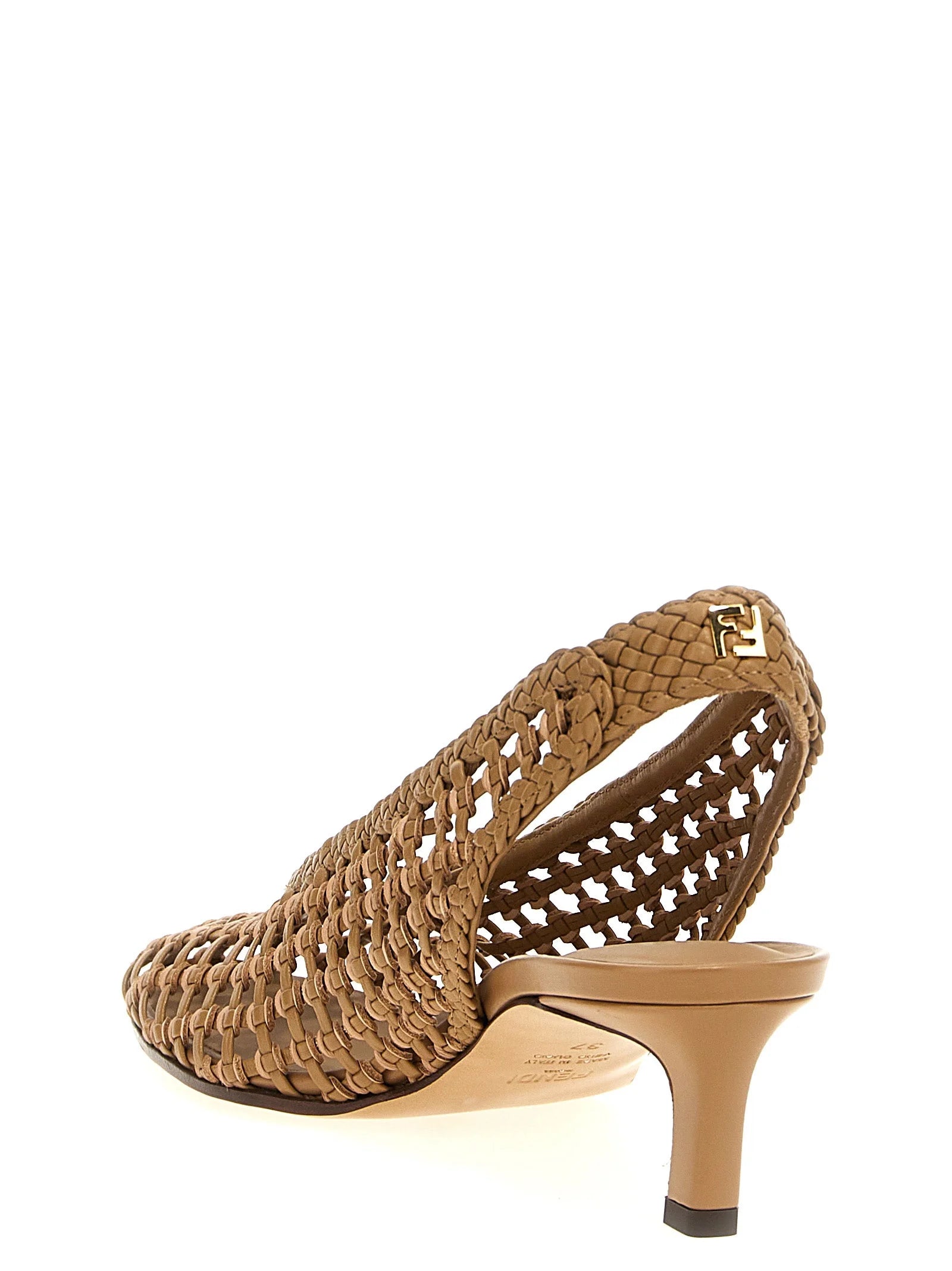 Fendi Brown Calfskin Mid Heel Pumps - EU41/US11