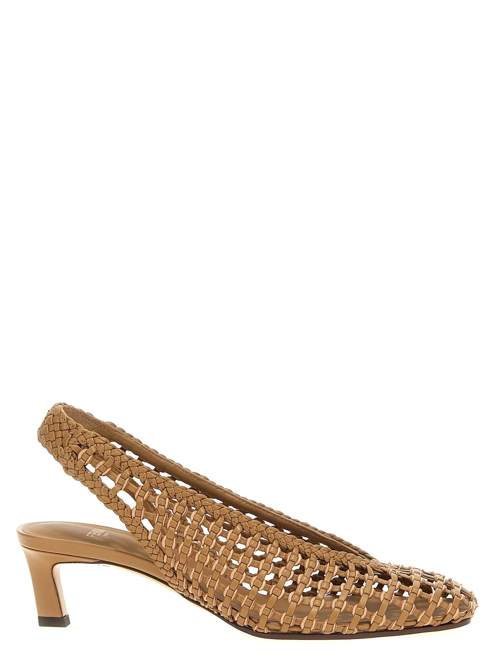 Fendi Brown Calfskin Mid Heel Pumps - EU41/US11