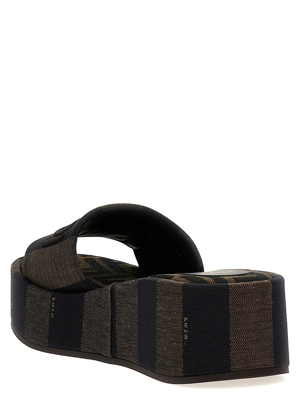 Fendi Brown Cotton Slides