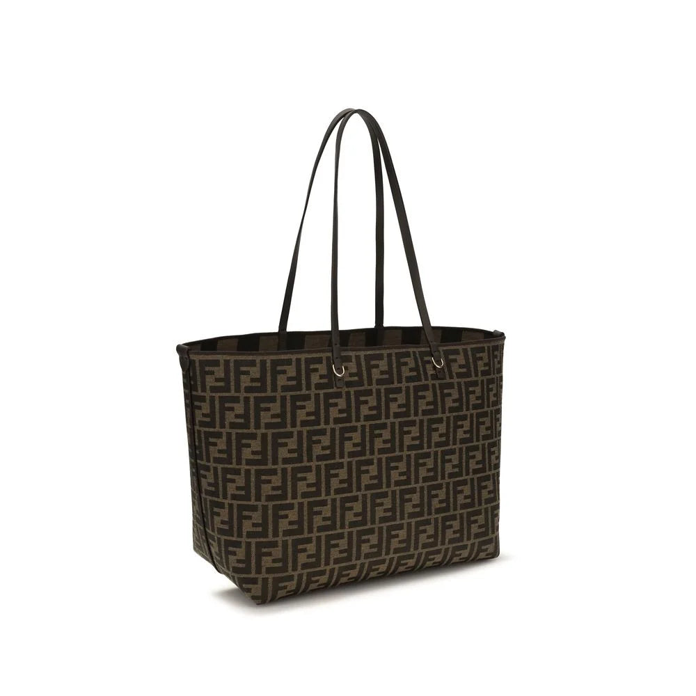 Fendi Braune Stoff-Umhängetasche