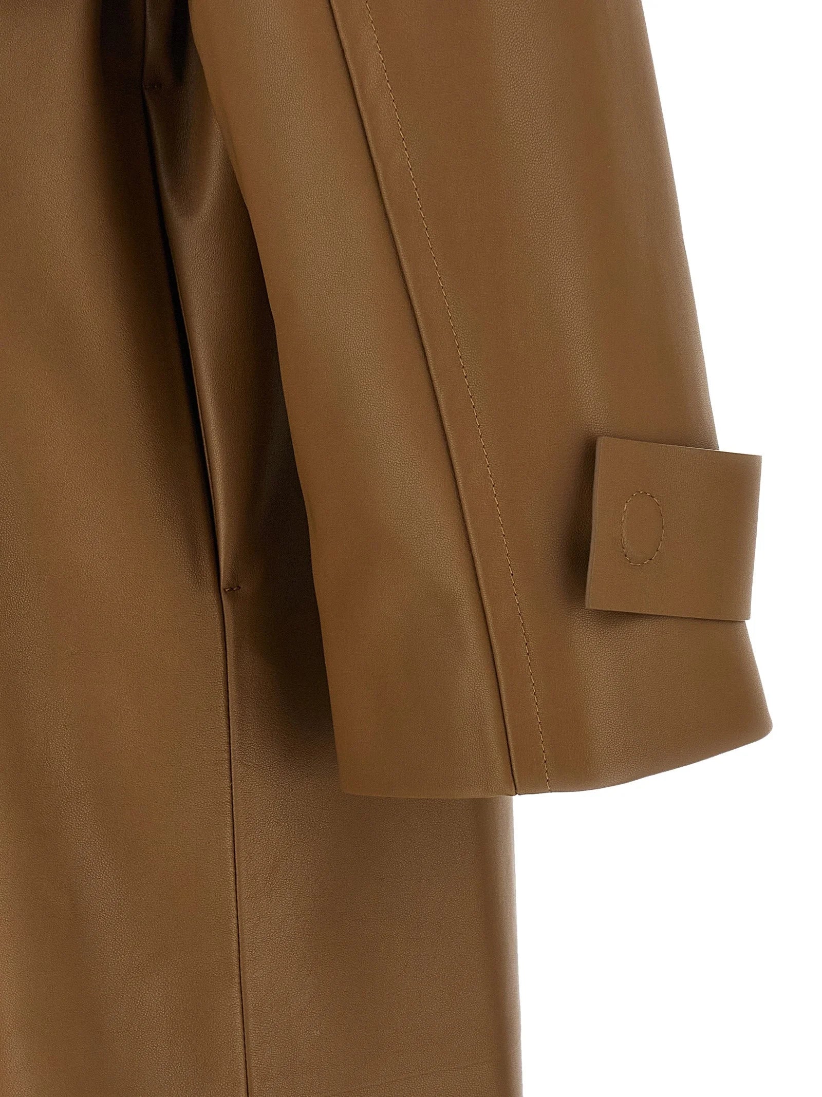 Fendi Brown Lamb Leather Coat - IT40