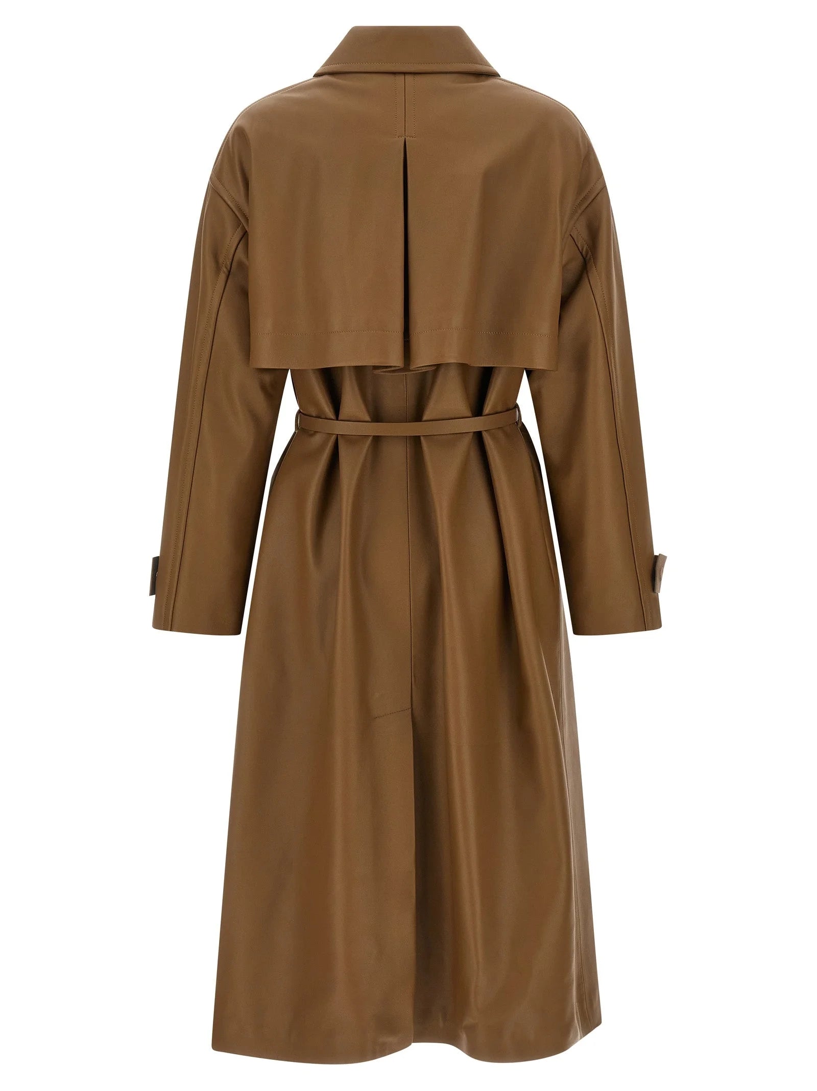 Fendi Brown Lamb Leather Coat - IT40
