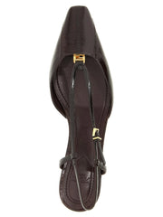 Fendi Brown Lamb Leather Mid Heel Pumps - EU36.5/US6.5