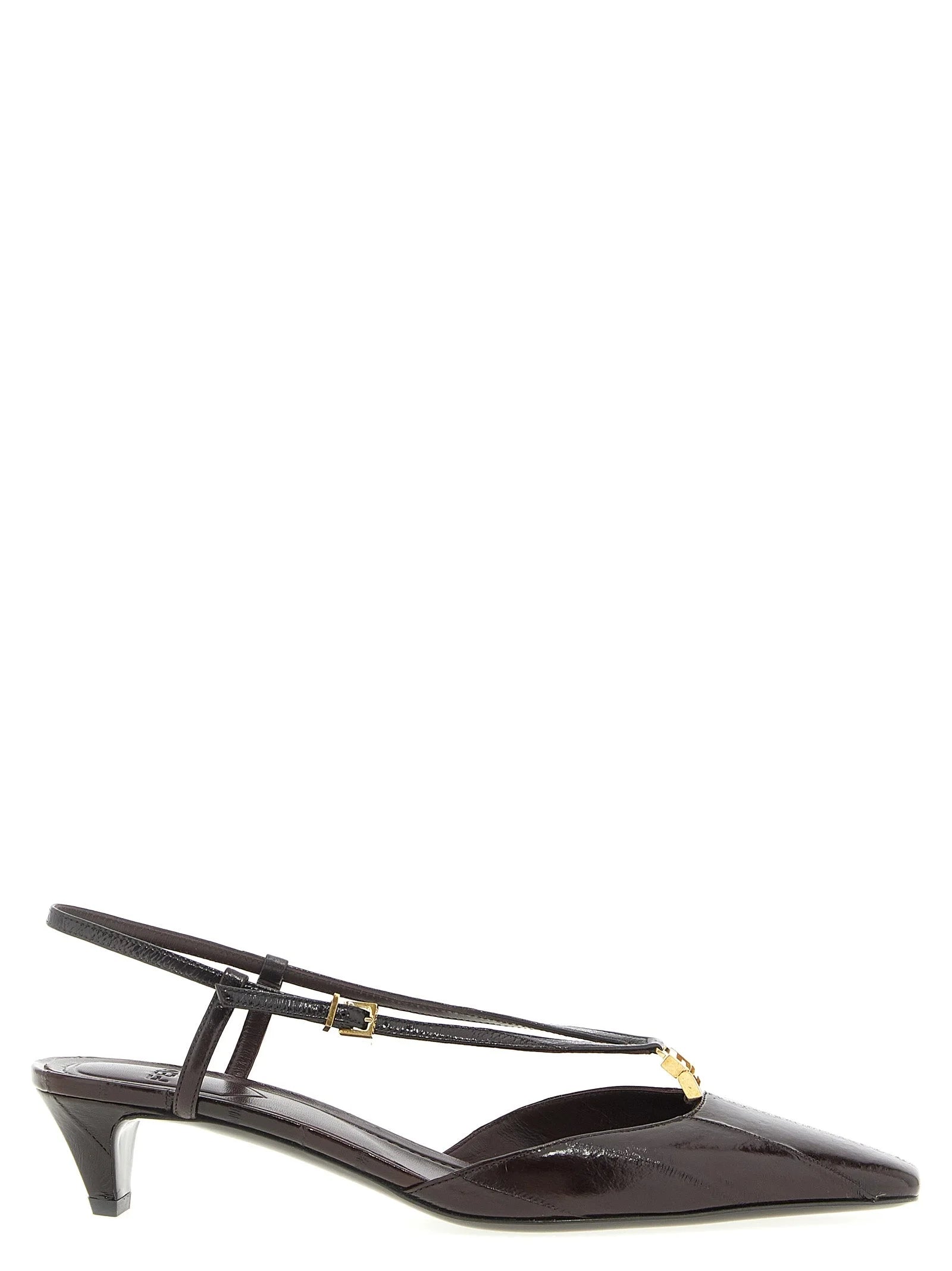 Fendi Brown Lamb Leather Mid Heel Pumps - EU36.5/US6.5