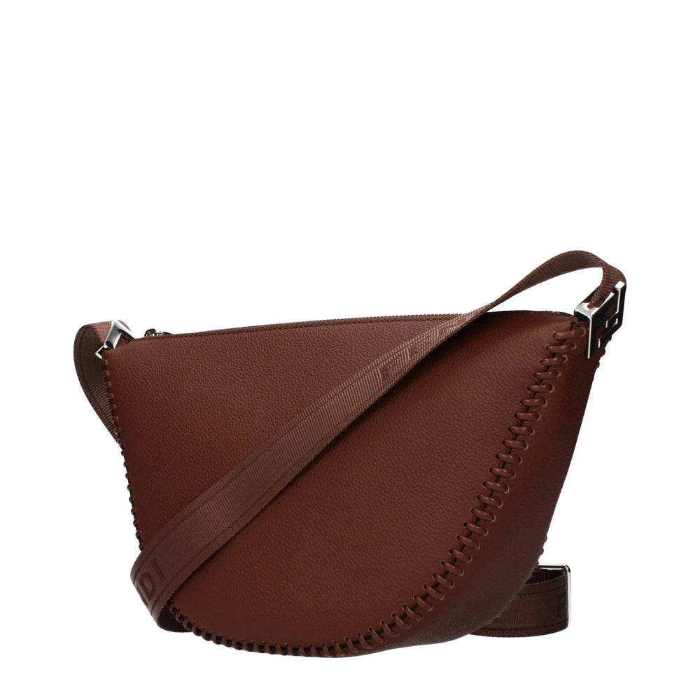 Fendi Καφέ δερμάτινη τσάντα crossbody