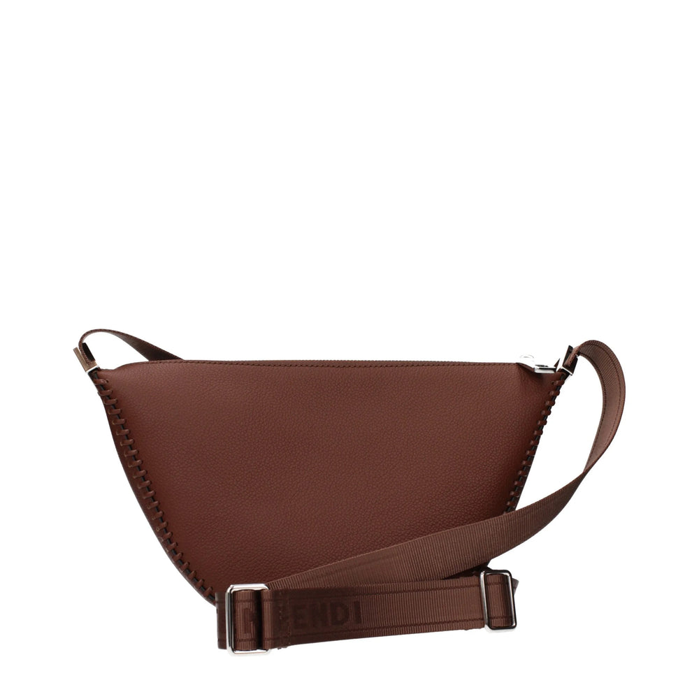 Fendi Καφέ δερμάτινη τσάντα crossbody