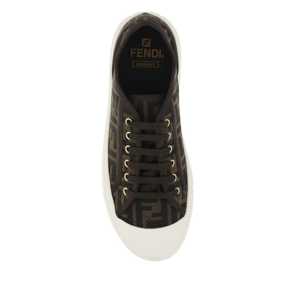Fendi Brown Polyamide Low Top Sneakers - EU41.5/US8.5