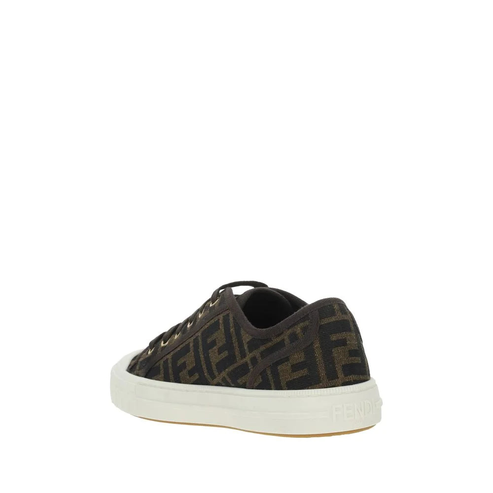 Fendi Brown Polyamide Low Top Sneakers - EU41.5/US8.5