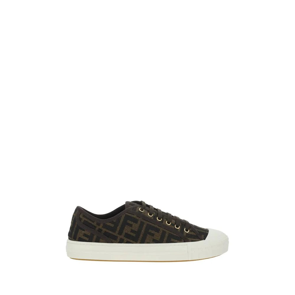 Fendi Brown Polyamide Low Top Sneakers - EU41.5/US8.5