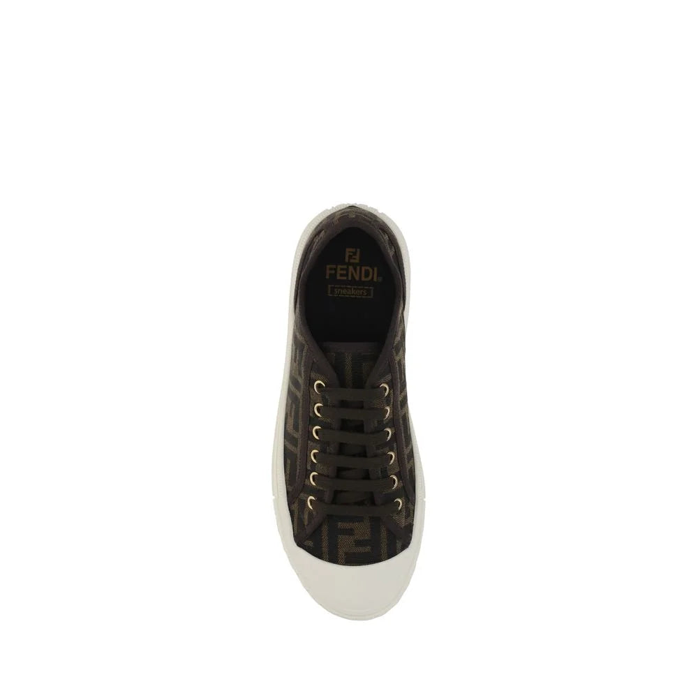 Fendi Brown Polyamide Low Top Sneakers - EU41.5/US8.5