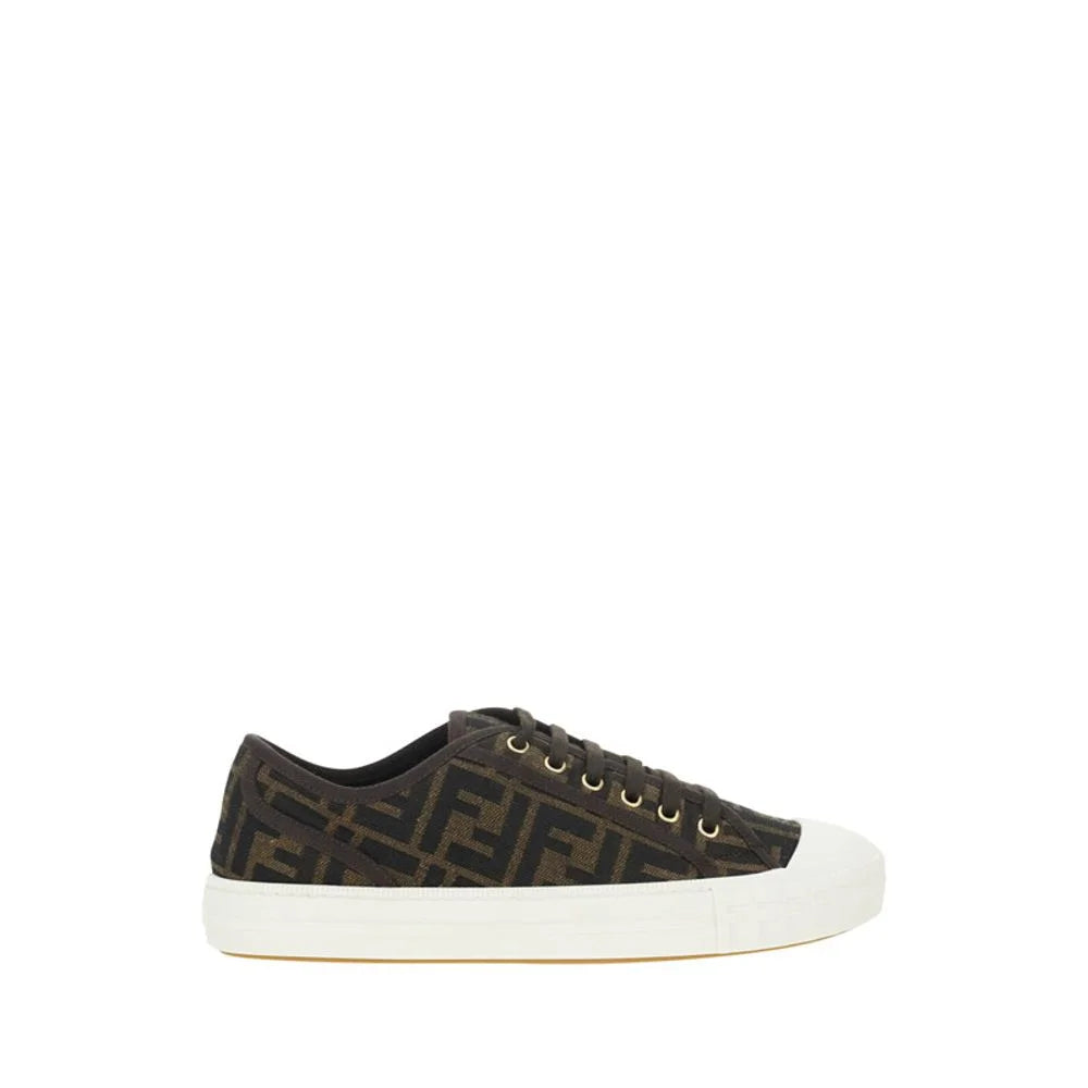 Fendi Brown Polyamide Low Top Sneakers - EU41.5/US8.5