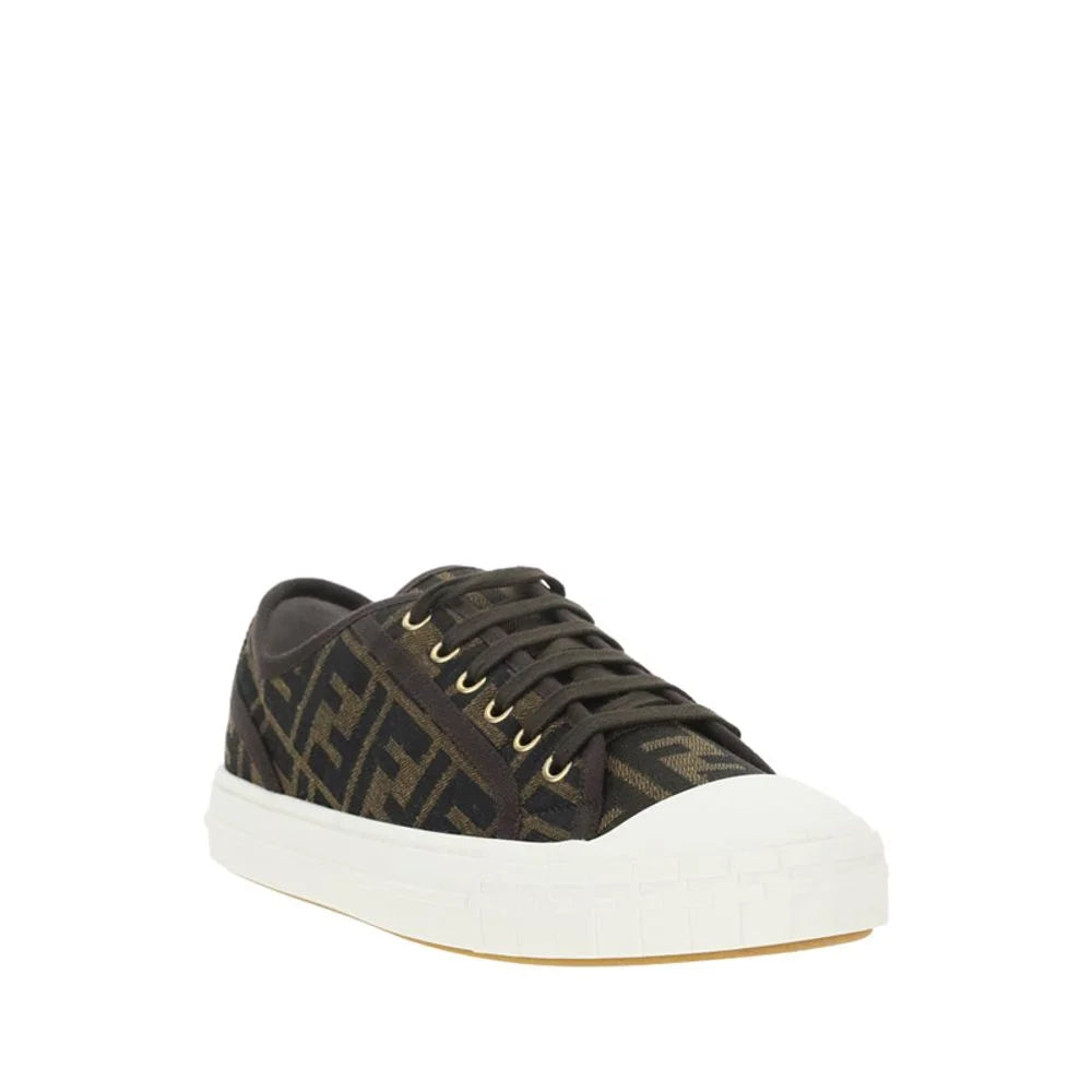 Fendi Brown Polyamide Low Top Sneakers - EU41.5/US8.5