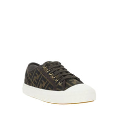 Fendi Brown Polyamide Low Top Sneakers - EU41.5/US8.5