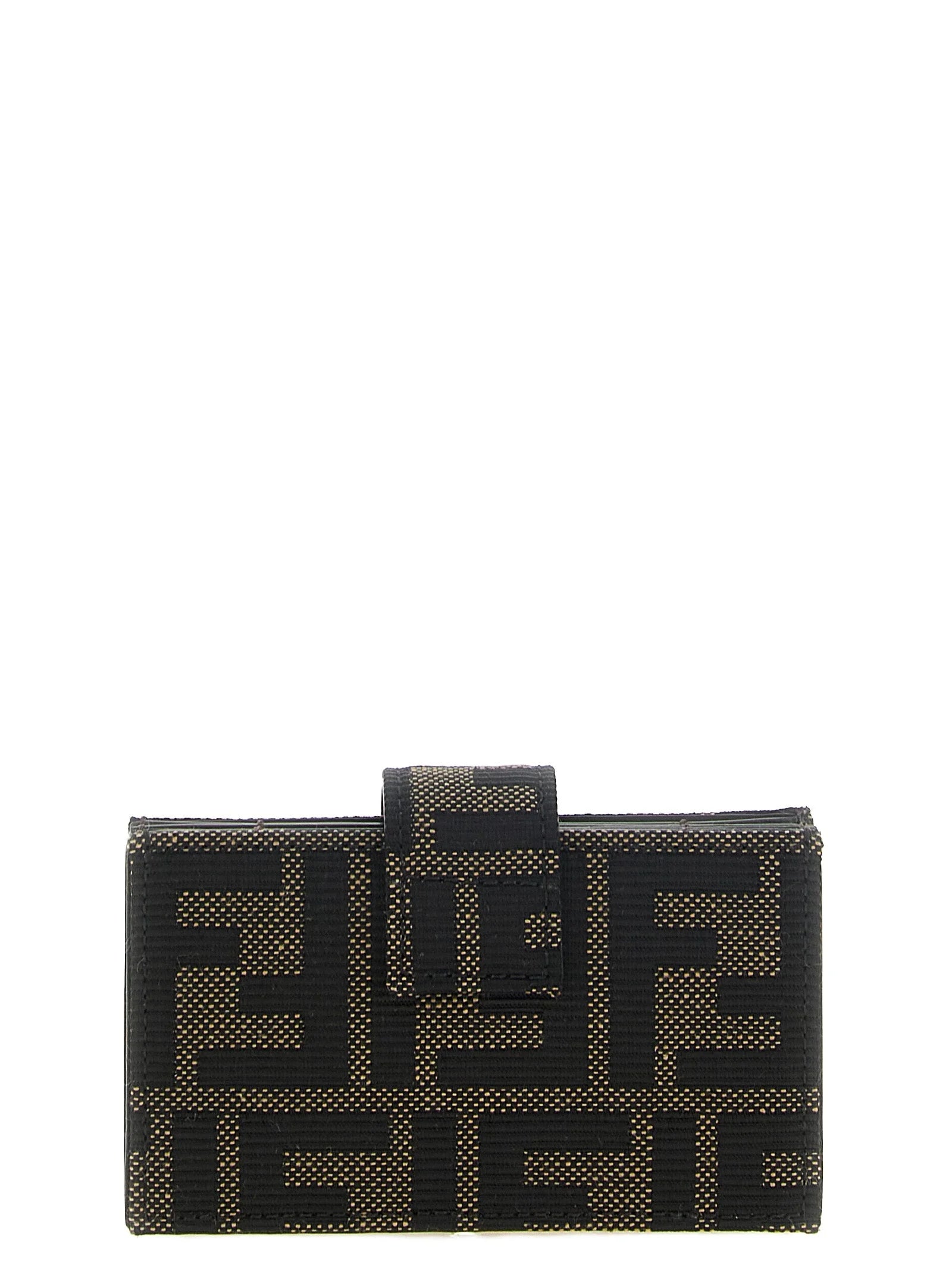Fendi Hnědý polyesterový držák na karty