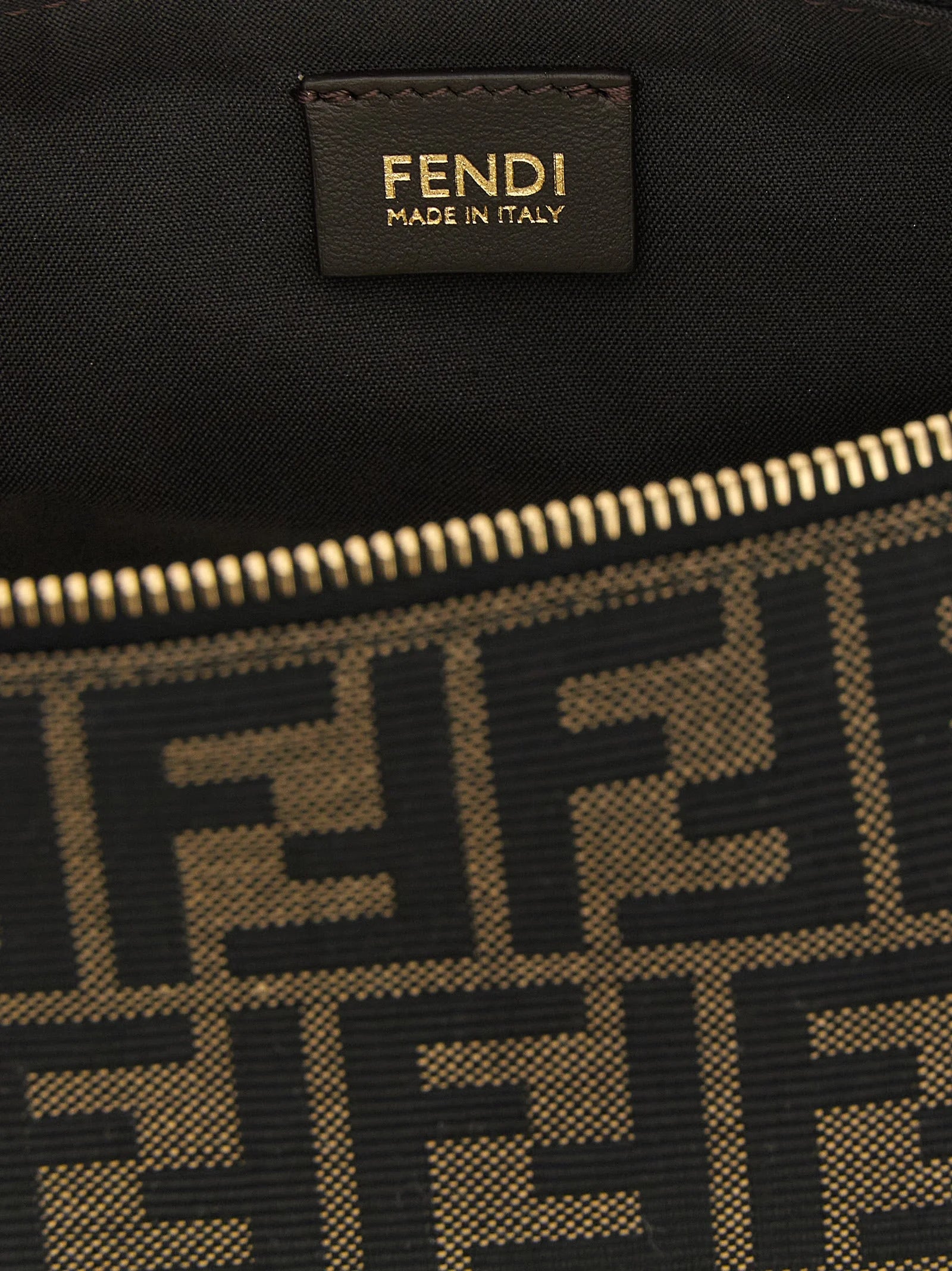 Fendi Brown Polyester Clutch Bag