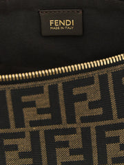 Fendi Brown Polyester Clutch Bag