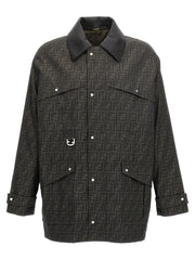 Fendi Brown Polyester Full-Length Jacket