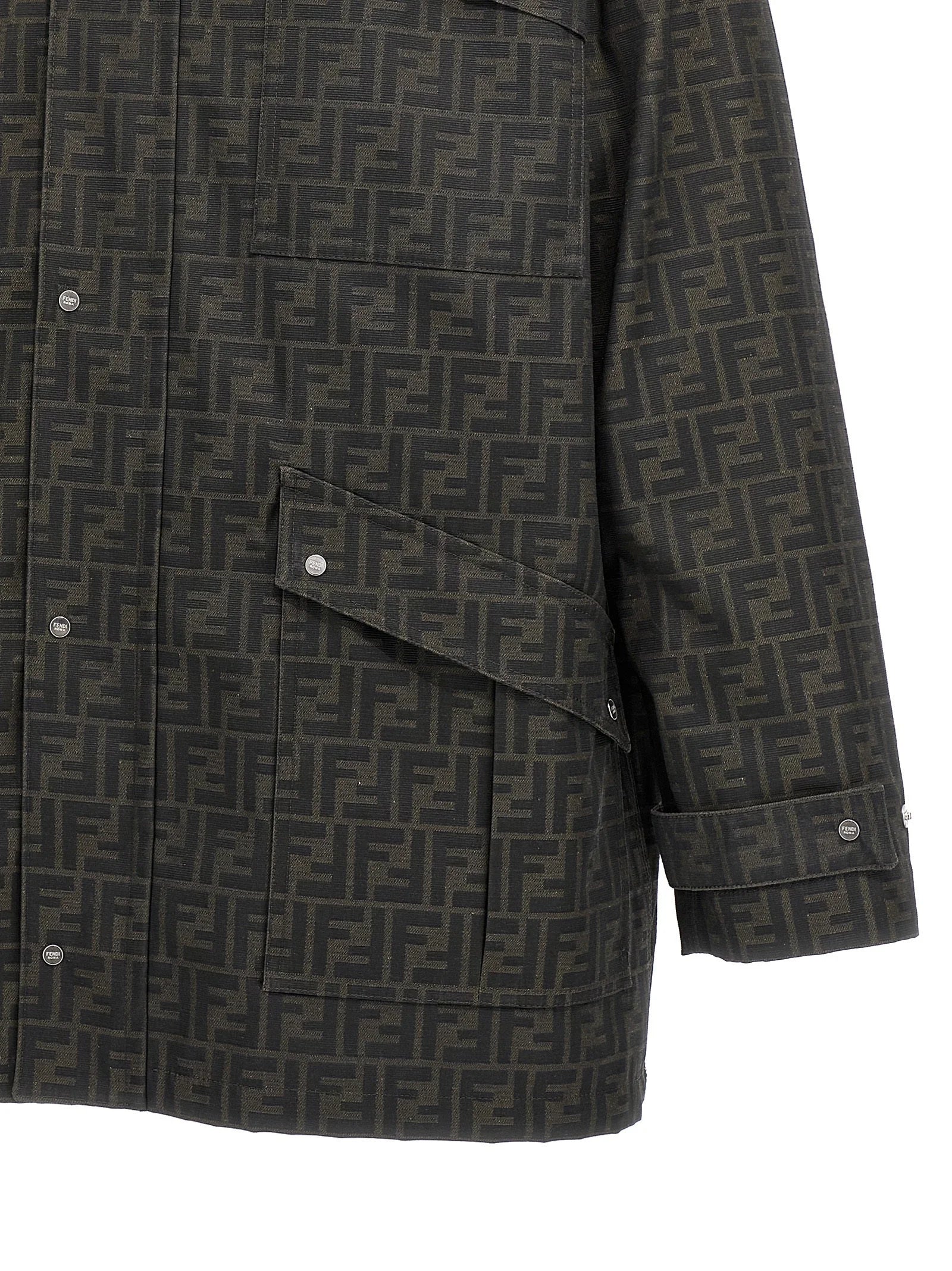 Fendi Brown Polyester Full-Length Jacket