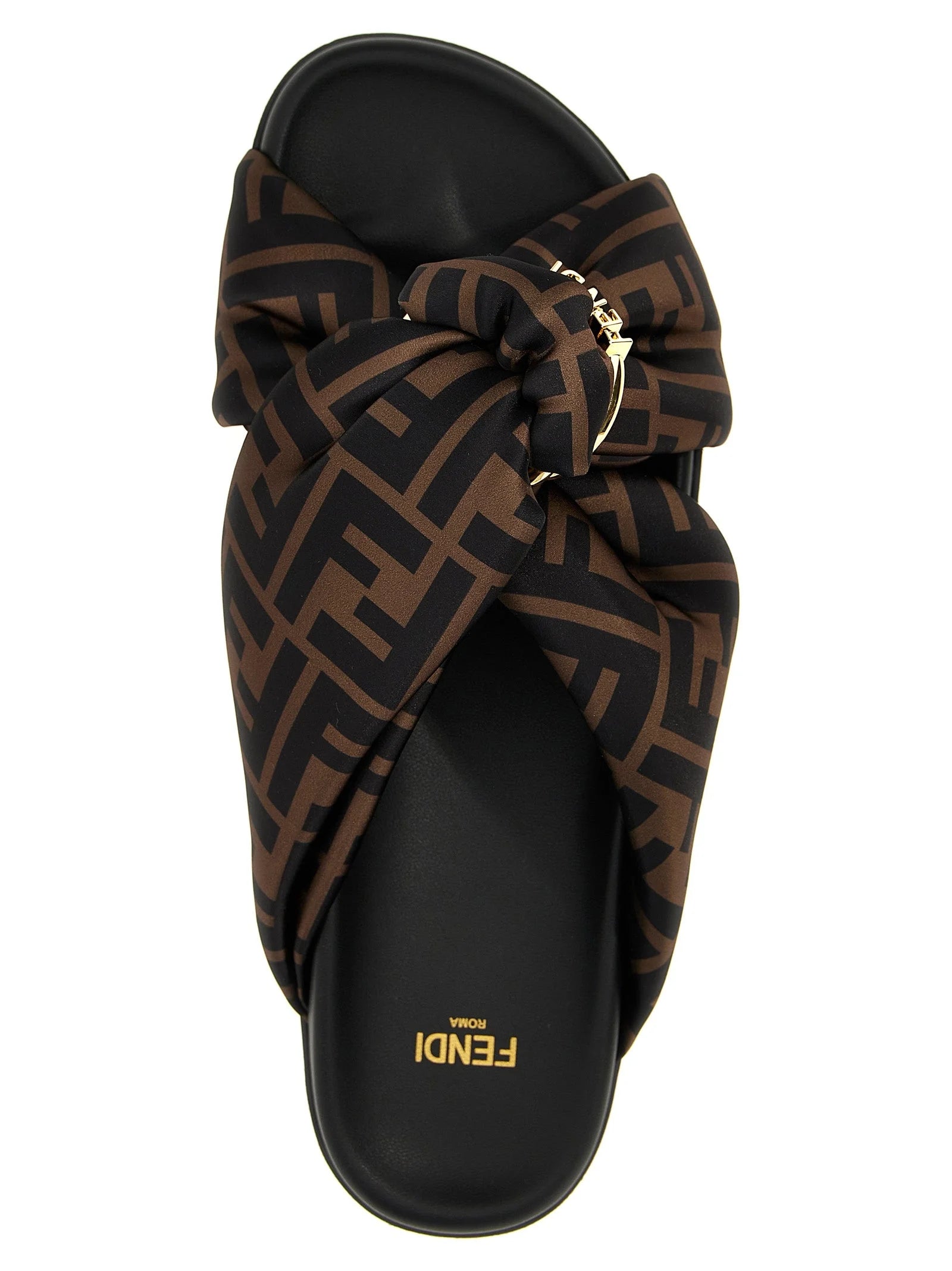 Fendi Brown Polyester Slides - EU40/US10