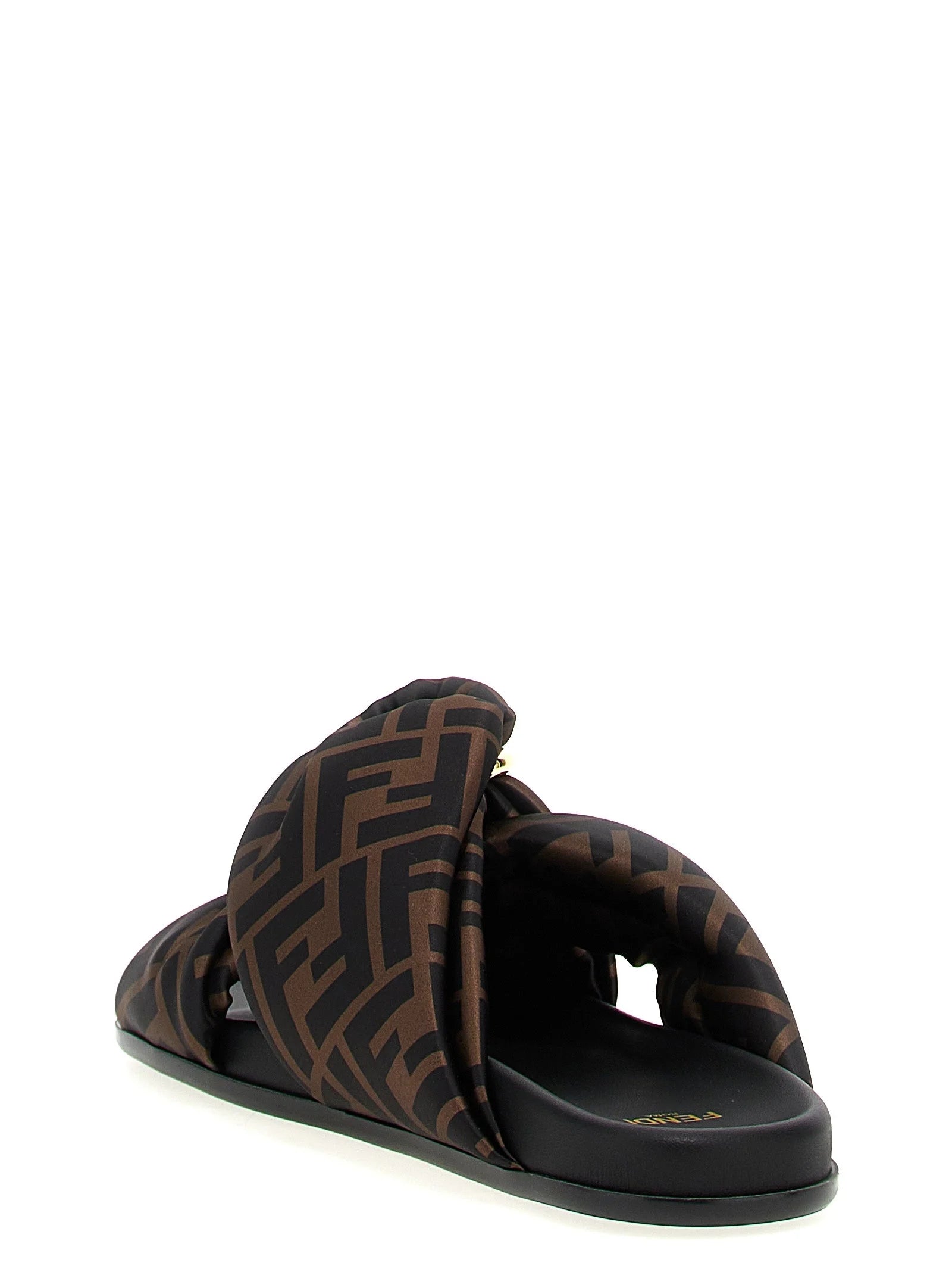 Fendi Brown Polyester Slides - EU40/US10